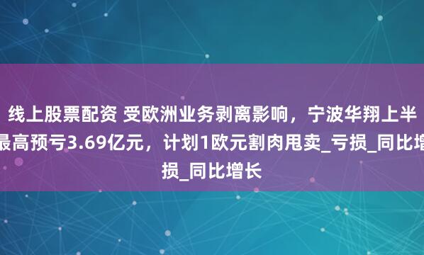 线上股票配资 受欧洲业务剥离影响，宁波华翔上半年最高预亏3.69亿元，计划1欧元割肉甩卖_亏损_同比增长